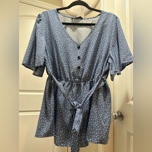 BloomChic Floral Print Ruffles Belted Blouse XL us14-16